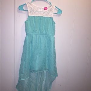 Teal train dress